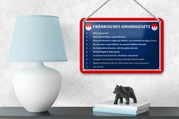 Tin sign saying 18x12cm Franconian Basic Law decoration