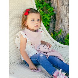 SET DOUDOU + BANDANA + Bijtring - MOD. OSO - BLAUW/GRIJS