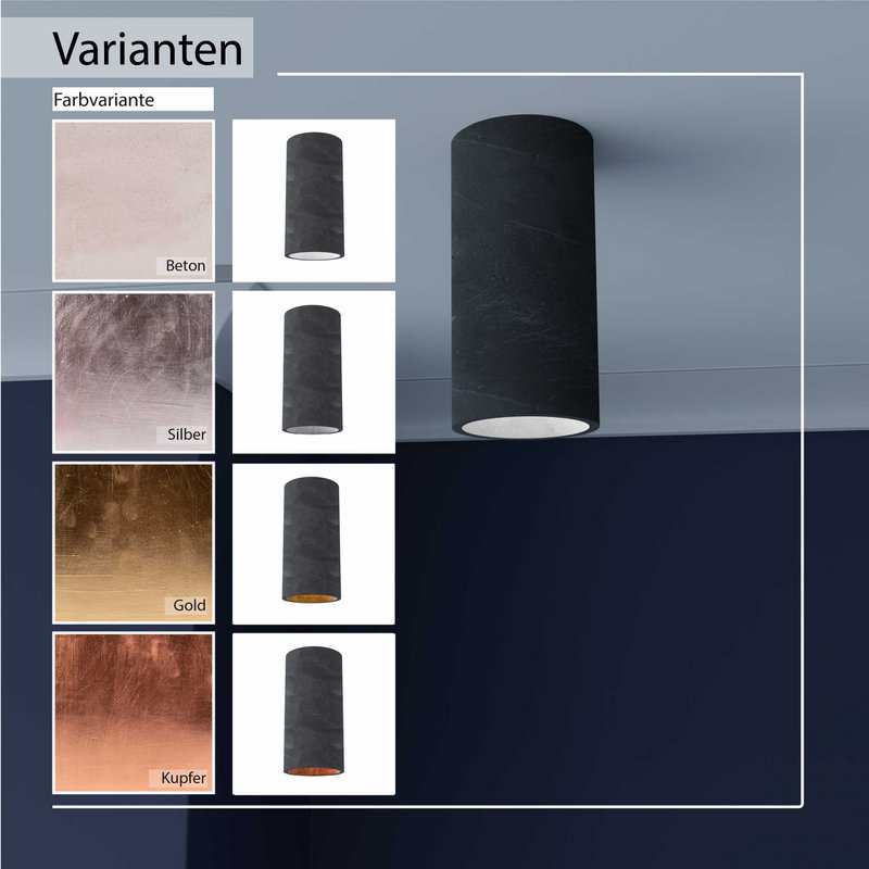 Loftslampe "Donoma" betonlys Sort