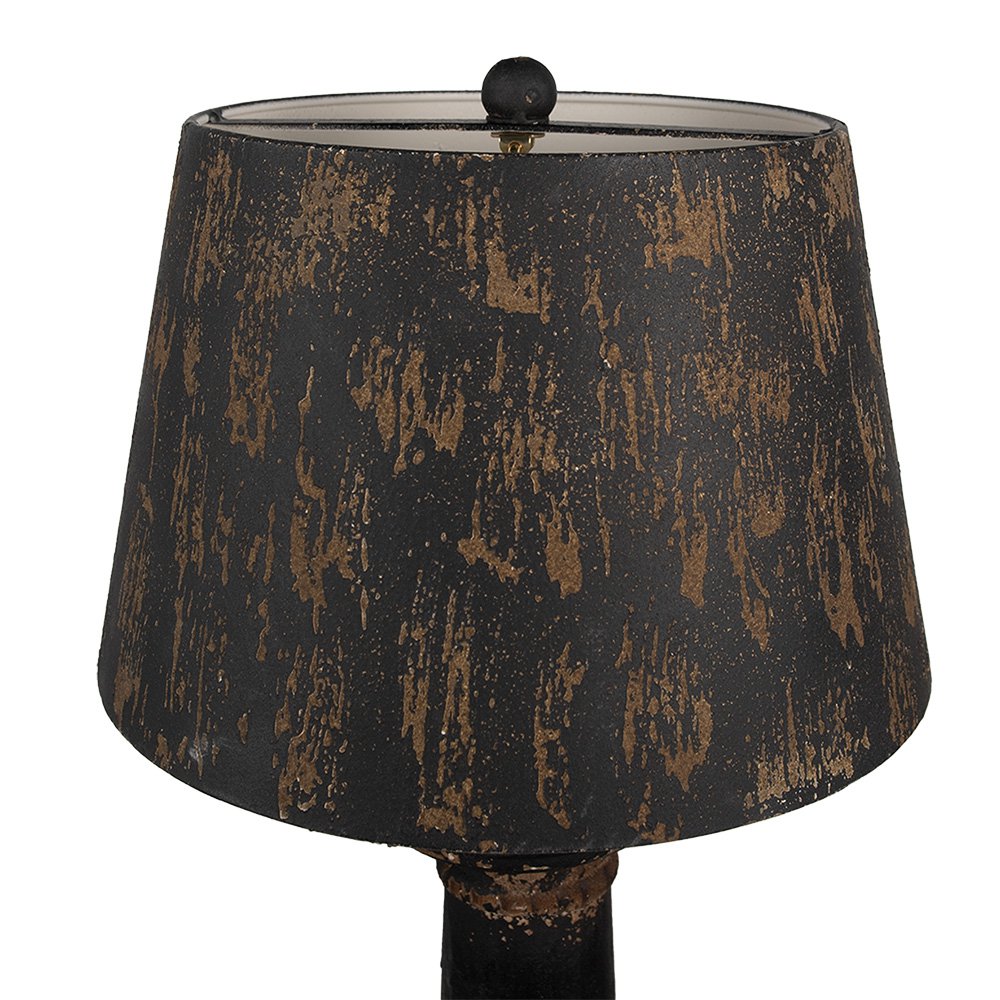 Tafellamp Ø 35x64 Bruin Zwart Hout Bureaulamp