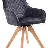 Fauteuil vintage fluweel velours, zwart