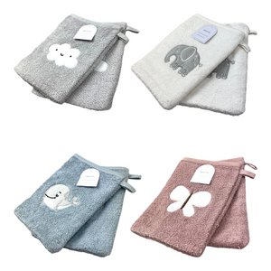 2 pack baby washing gloves »Set 2 children washcloth frotee» 21 x 15 cm pure cotton »washing gloves