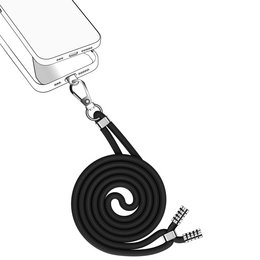 Black transparent phone cord holder with spiral design