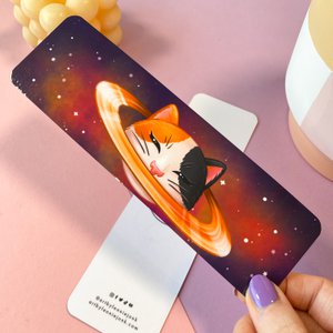 Caturn Laminated Bookmark
