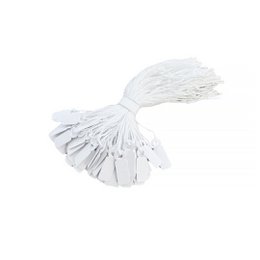 100x Price tags - 7x19mm, Gift Tags, white, rectangular shape, price tag