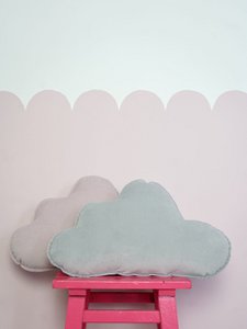 Velvet Wolkenkussen voor babykamer "Grijs"