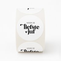 Stickers | 250 op rol | Voor de liefste juf