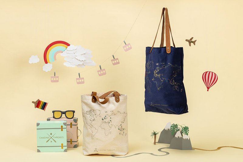 Stitch Tote Bag - Navy