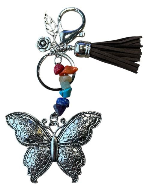 Taschenschlüsselanhänger Schmetterling Regenbogenfarben