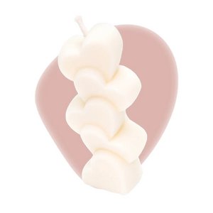 Bougie décorative coeurs empilés - non parfumée