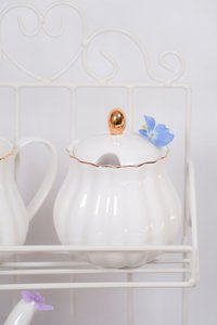 Royal Rose Zuckerdose weiß mit Goldrand 200 ml Isabelle Rose