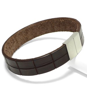 Leather Star KF55 - robust men's bracelet in warm brown