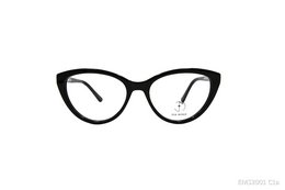 Black cat-eye eyeglasses with a sleek, modern design.