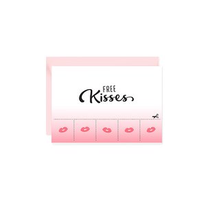 Mini greeting card Free Kisses