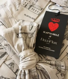 Satin badekåbe kimono med taske Secret Love Story of Royal Vilnius