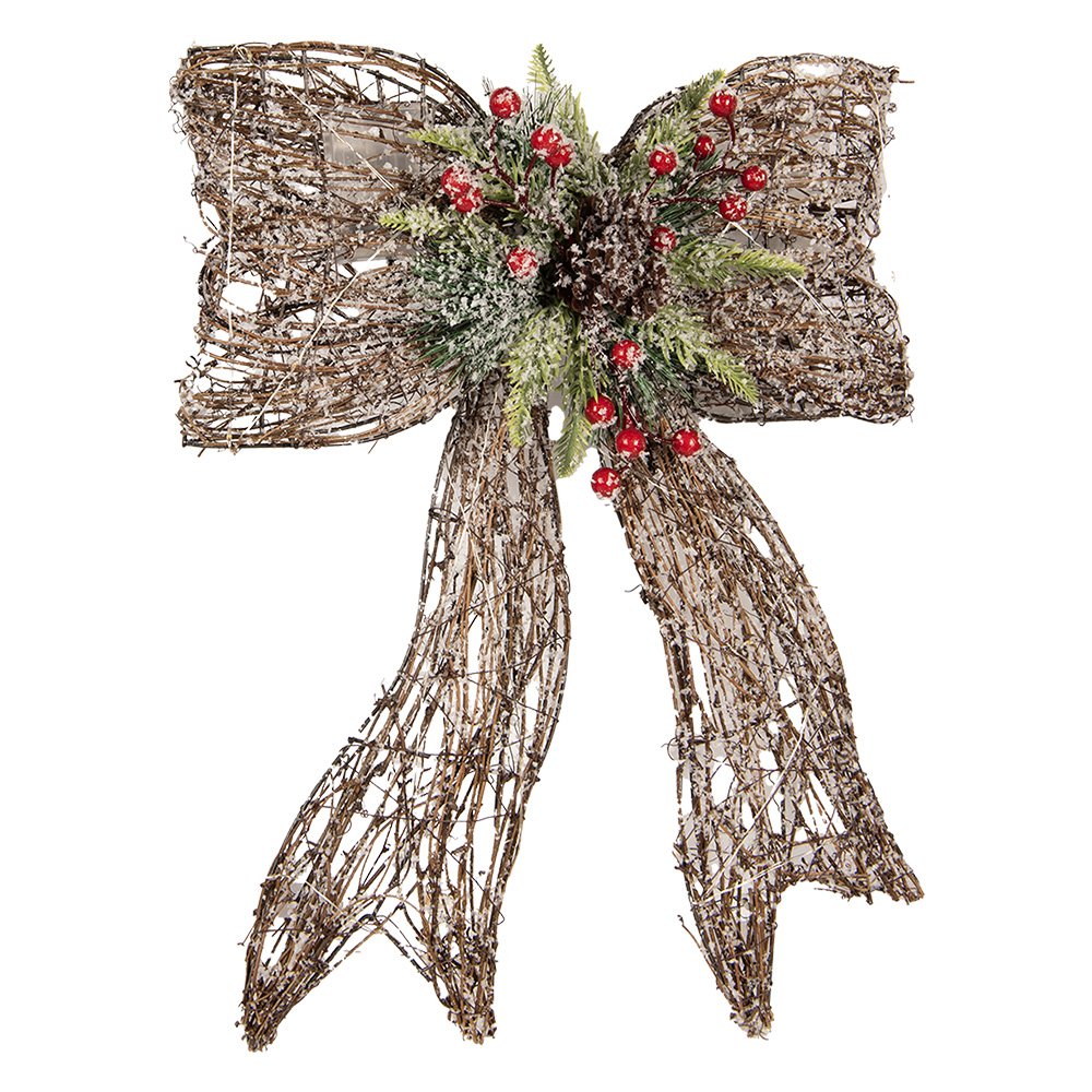 Kerstdecoratie met LED-verlichting 41x10x51 cm / 3xAA Bruin Rotan
