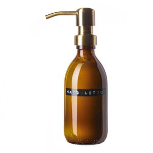 Hand lotion bamboo brown glass brass pump 250ml 'hand lotion'