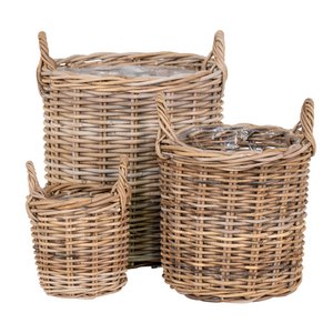 Sema-Körbe – Natur, Würfel-Rattan – 3er-Set