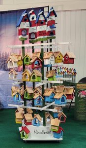 Round sales display “hand-painted” – exclusively for our birdhouses