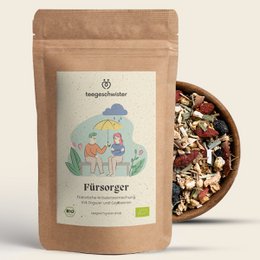 Organic herbal tea blend with natural ingredients including chamomile, lemon balm, and rose petals. Suitable for relaxation and soothing.