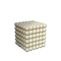 A tall, round, white candle with a textured bubble design. The candle is presented in a black box with the brand name "Tisani" printed on it.