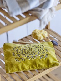 Stefania Cosmetic Bag, Yellow, Cotton