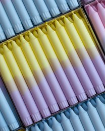 Taper candles - two/coloured pastel