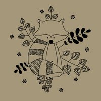 Gold paper poster - The raccoon