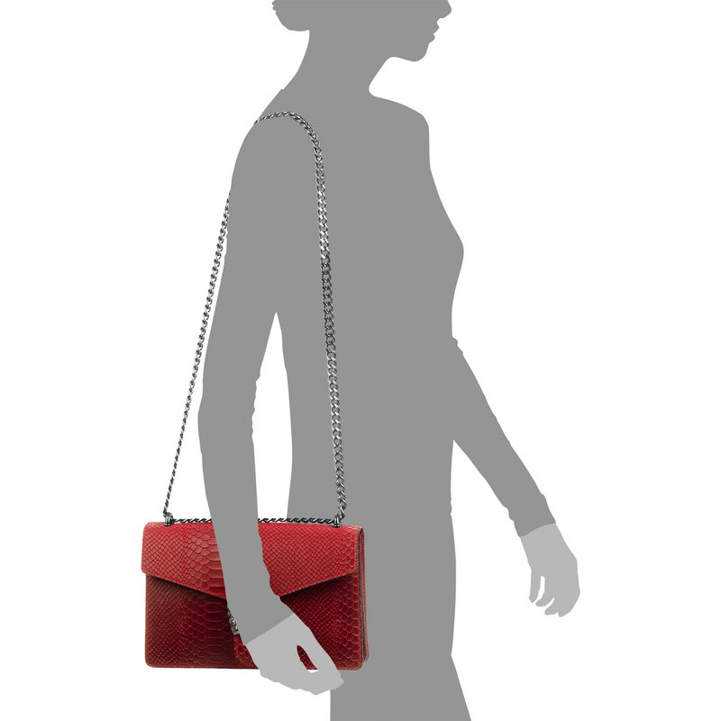 Florence Artegiani. Luce Damenhandtasche. Schlangenleder-Gravur aus echtem Wildleder