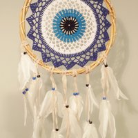 White-blue classic dreamcatcher 25 cm.