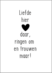 Kaart Liefde hier hartje daar