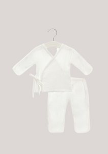 Musselin-Zweiteiler – Cremeweiß