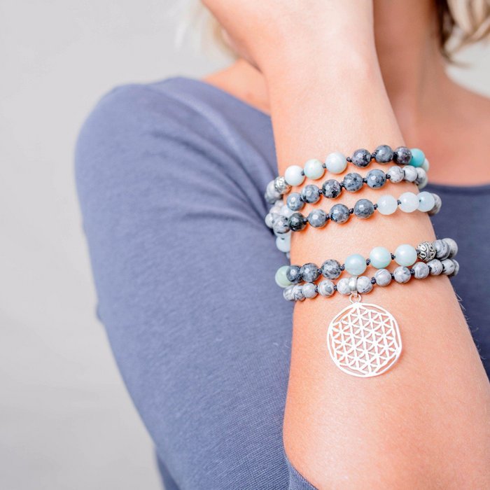 Flower of Life Gemstone Mala