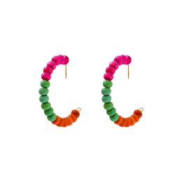 Farverige Carnival Festival Beaded Hoop Øreringe, Festlige Hoop Øreringe, Statement Beaded Hoops, Trendy Festival Accessories | af lovedbynlanla