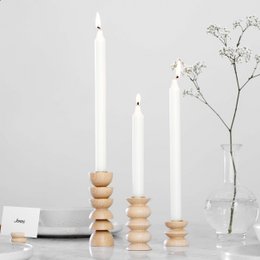 Totem-Kerzenhalter aus Holz - Tall Nº 4