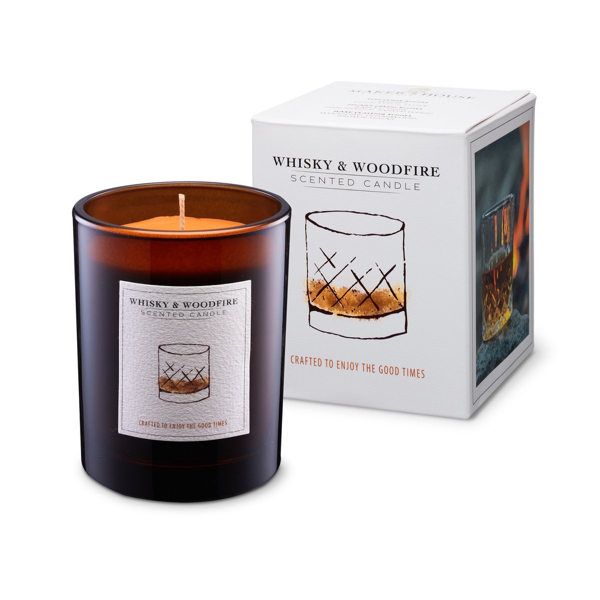 Maker's House Duftkerze – Whiskey & Woodfire (220 Gramm)