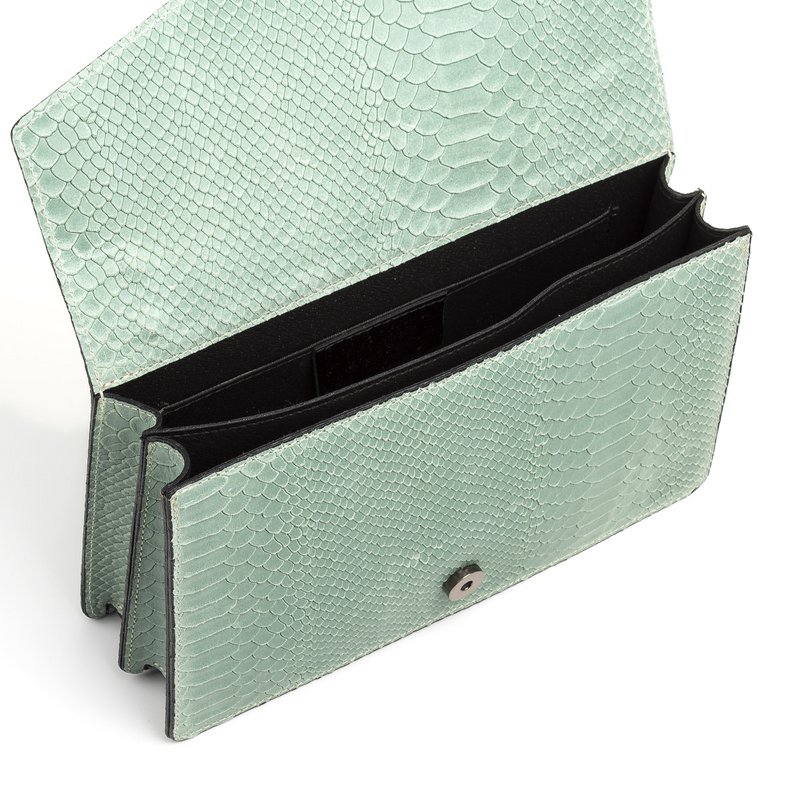 Florence Artegiani. Luce Damenhandtasche. Schlangenleder-Gravur aus echtem Wildleder