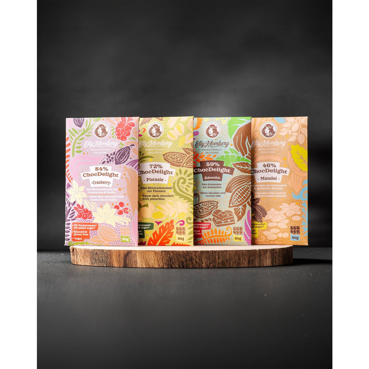ChocDelight Schokotafeln 4er Set - ohne Zuckerzusatz I 240 g