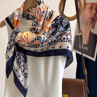 Square scarf 70x70 polyester silk effect vintage chic floral patterns
