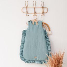 summer linen baby sleeping bag with frills, baby sleeping sack with frills 1 TOG, 1.5 TOG, 2.5 TOG