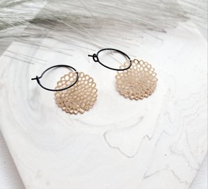 Earrings - MINImalism - Sunny - black/gold