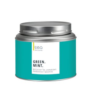 Green mint, green tea, organic, 100g can