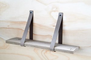 set of leather shelf supports - Taupe