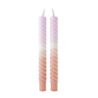 LED Swirl Candle Lilac Sand - Set of 2
