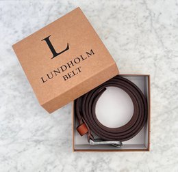 Lundholm leather belt men's leather cognac brown black - 115 cm - adjustable to size - Scandinavian design - gift for man men's gifts tip father's day gift father's day gift