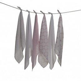 Set of 6 printed cotton swaddles - 70x70 cm