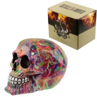Rainbow Marble Effect Skull Ornament