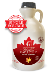 Organic maple syrup, Canada Grade A, very dark and strong flavor, 1000ml bottle.