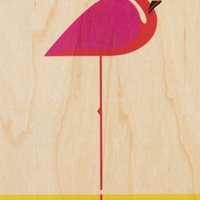 miami miamingo wooden postcard
