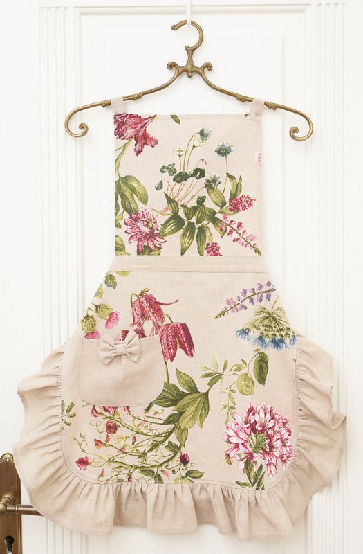 Tablier pour dames à volants, mélange poly-coton, imprimé | Botanique